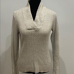 Women's Cream Cable Knit Sweater small